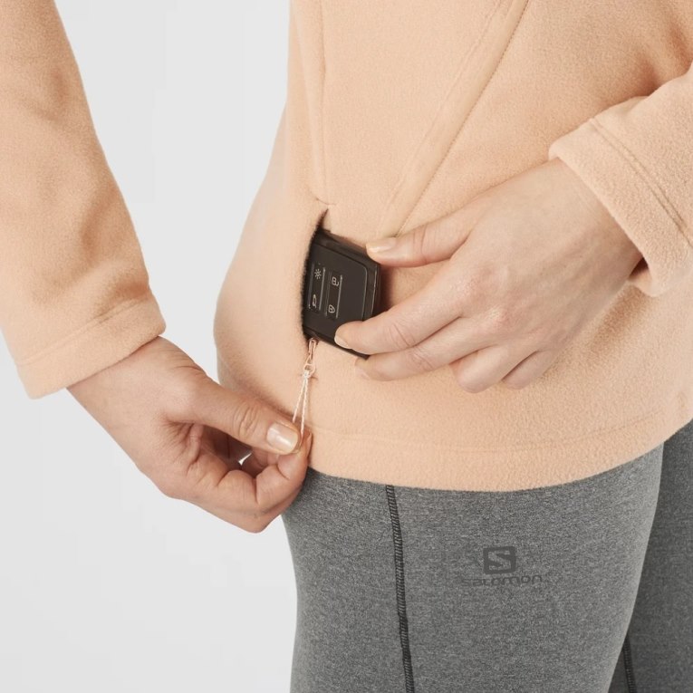 Chaquetas Salomon Essential Cosy Fleece Full Zip Mujer Albaricoque | MX ECZO102